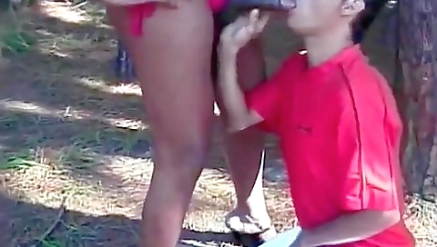 Ebony beauty has a big ass and a big cock in this video