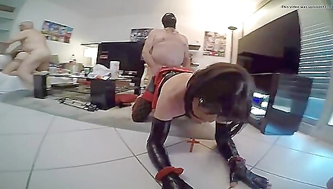 Mature brunette milf is getting fucked on the camera