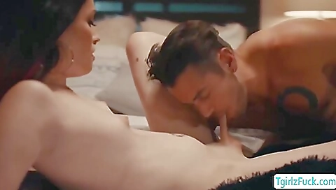 Slim slutty brunette sucking and fingering her pussy