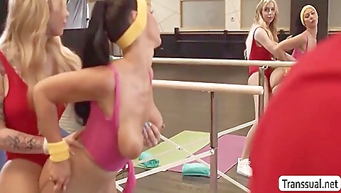 Busty transsexual milf enjoys anal sex and a blowjob