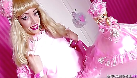 Blonde girl with small tits is getting fucked in the nursery