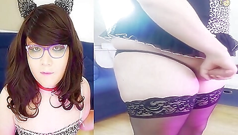 A slutty brunette is masturbating and cumming on her face