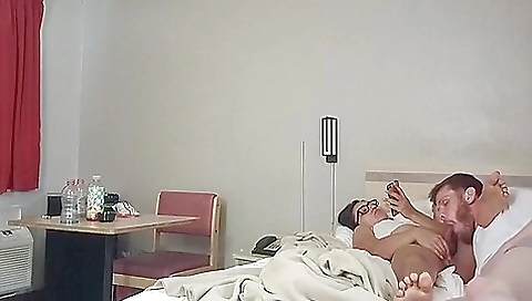 Brunette girl with a perfect body likes peeping tom