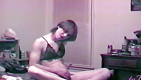 My gorgeous brown-haired girlfriend wears stockings